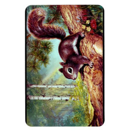 Altes antikes Vintages Eichhörnchenbild Magnet