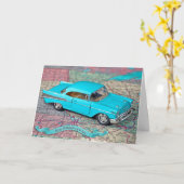 Altes Auto 1957 Geburtstag Karte (Gelbe Blume)