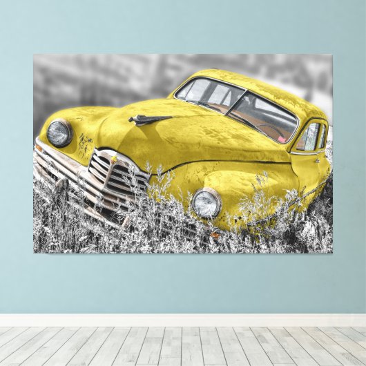 Altes Auto Art 2 überzogene Canvas Leinwanddruck (Insitu (Holzboden))
