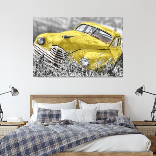 Altes Auto Art 2 überzogene Canvas Leinwanddruck (Insitu (Schlafzimmer))