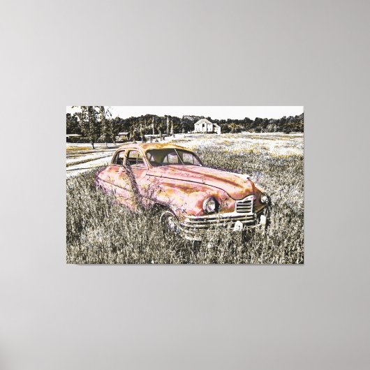 Altes Auto Art 3 überzogene Canvas Leinwanddruck (Vorderseite)