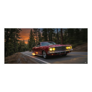 Altes Auto auf der Straße Fotodruck