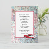 Altes Auto auf Karte 75. Geburtstag (Stehend Vorderseite)