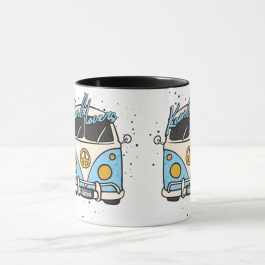Altes Auto - Blau Tasse (Zentrum)