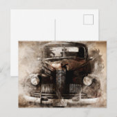 Altes Auto im Retrolook Postkarte (Vorne/Hinten)