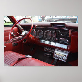 Altes Auto mit 8 Gleisen Poster