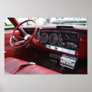 Altes Auto mit 8 Gleisen Poster