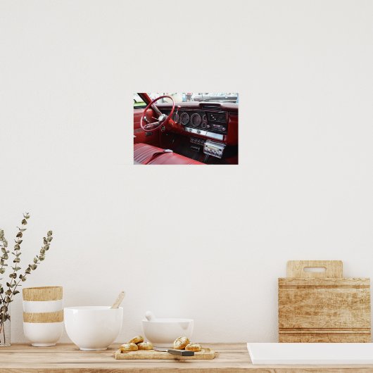 Altes Auto mit 8 Gleisen Poster (Küche)