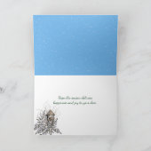 Altes Auto mit Weihnachtsbaum Feiertagskarte (Innenseite)