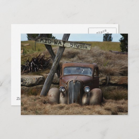 Altes Auto Postkarte (Vorne/Hinten)