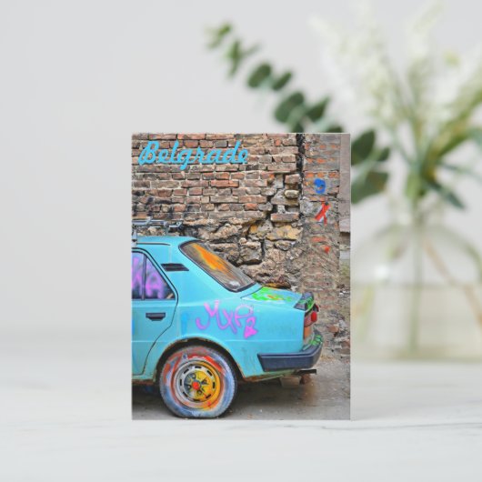 Altes Auto Postkarte (Stehend Vorderseite)