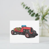 Altes Auto (rot) Postkarte (Stehend Vorderseite)