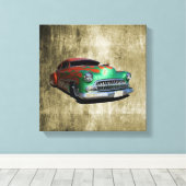 Altes Auto ummantelte Canvas Leinwanddruck (Insitu (Holzboden))