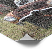 Altes Auto und alter Stall Poster (Ecke)