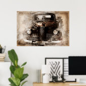 Altes Auto Vintag Poster (Heimbüro)