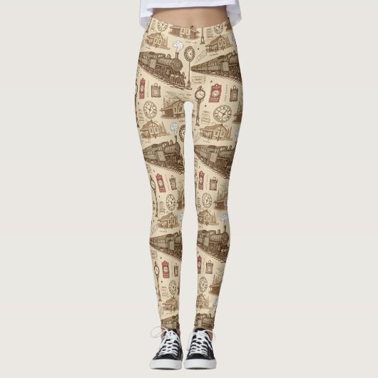 Altes Bahnhofs Muster (1) Leggings (Vorderseite)