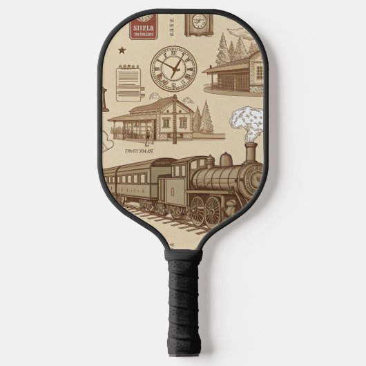 Altes Bahnhofsdesign (1) Pickleball Schläger (Vorderseite)