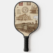 Altes Bahnhofsdesign (1) Pickleball Schläger (Rückseite)