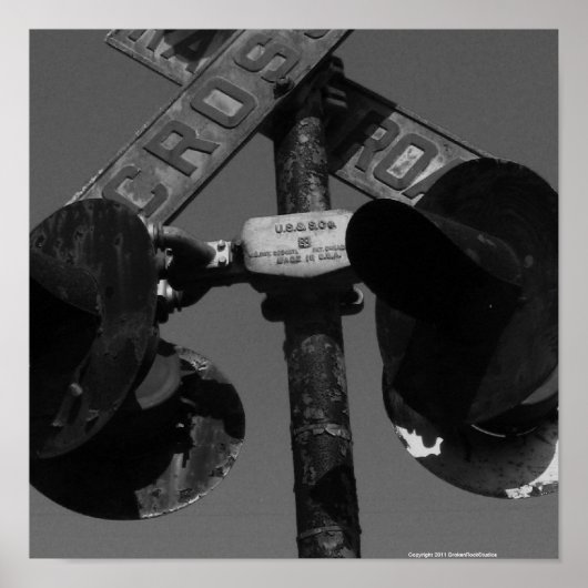 Altes Bahnübergangssignal Poster (Vorne)