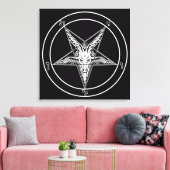Altes Baphomet Lugano Gestern und Heute Leinwanddruck (Insitu (Wohnzimmer))