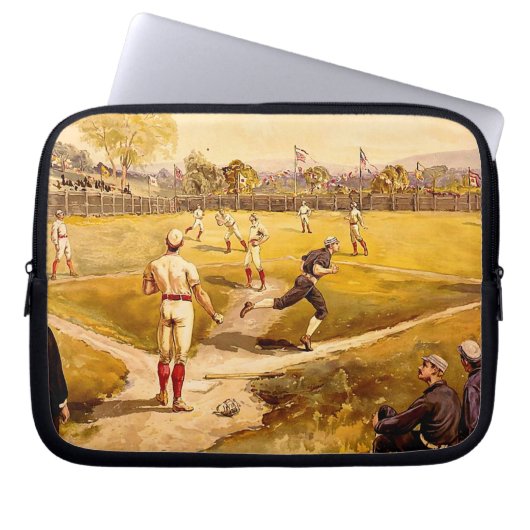 Altes Baseballspiel Laptopschutzhülle (Vorderseite)