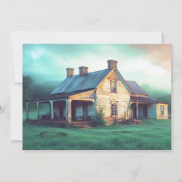 Altes Bauernhaus farbenfrohe Sommervormitte Zeitlo Feiertagskarte