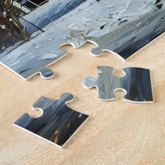 Altes Bauernhaus mit Keller-Winterlandschaft Puzzle (Seite)