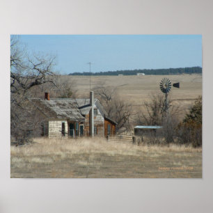 Altes Bauernhaus-Plakat Poster