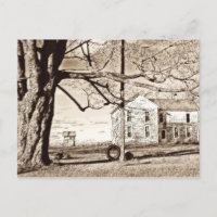 Altes Bauernhaus Sepia Postcard