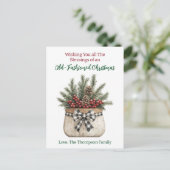 Altes Bauernhaus Weihnachtsbäumseite Postkarte (Stehend Vorderseite)