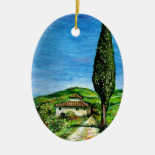 ALTES BAUERNHOF IN TUSCIEN KERAMIKORNAMENT