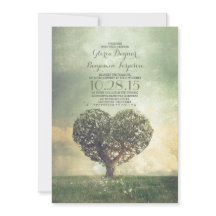 Altes Baum rustikales Land Hochzeitseinladungen