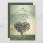 Altes Baum rustikales Land Hochzeitseinladungen Einladung (Vorne/Hinten)