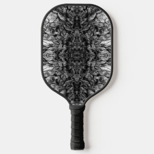 Altes Baumrinden Schwarz-Weiß-Foto Musterdesign Pickleball Schläger