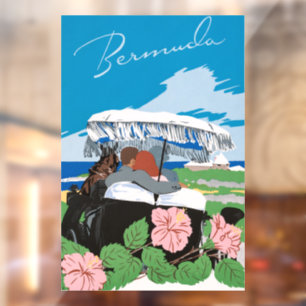 Altes Bermuda-Reiseposter von Adolph Treidler Fensteraufkleber
