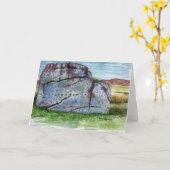 "Altes Bewick" Felsen-Kunst - Karte (Gelbe Blume)