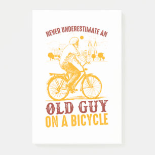 Altes Biker-Design   Fahrrad   Unterschätze nie Post-it Klebezettel