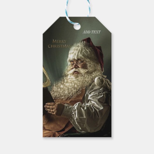 Altes Bild der Magie des Weihnachtsmannes Geschenkanhänger (Vorderseite)