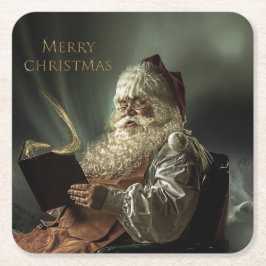 Altes Bild der Magie des Weihnachtsmannes Rechteckiger Pappuntersetzer