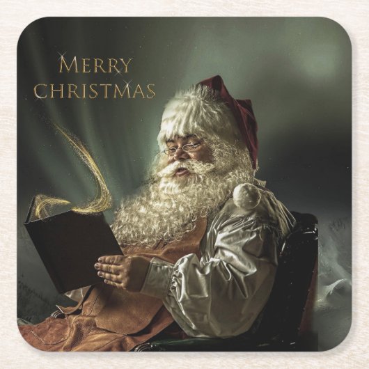 Altes Bild der Magie des Weihnachtsmannes Rechteckiger Pappuntersetzer (Vorderseite)
