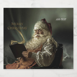 Altes Bild der Magie des Weihnachtsmannes Schaumweinetikett