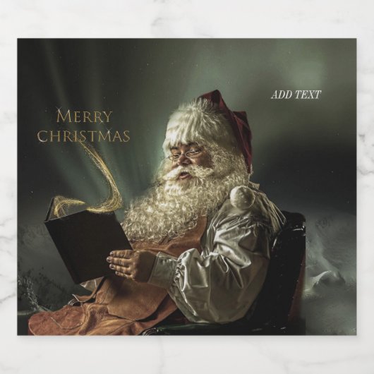 Altes Bild der Magie des Weihnachtsmannes Schaumweinetikett (Einzelnes Label)