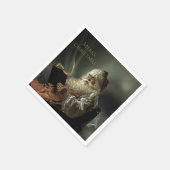 Altes Bild der Magie des Weihnachtsmannes Serviette (Ecke)