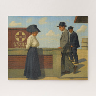 Altes Bild eines westlichen Bahnhofs aus dem Jahr  Puzzle