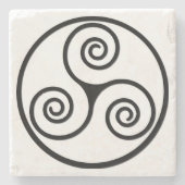 Altes Bild von einem Triskelion Steinuntersetzer (Vorderseite)