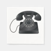 Altes Black Phone Paper Napkins Serviette (Vorderseite)