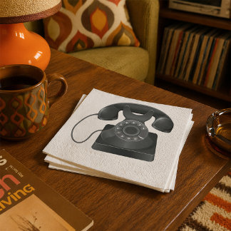 Altes Black Phone Paper Napkins Serviette