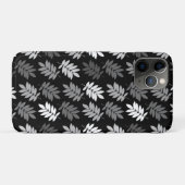 Altes Blattmuster Schwarz Weiß Grau Case-Mate iPhone Hülle (Rückseite (Horizontal))