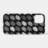 Altes Blattmuster Schwarz Weiß Grau Case-Mate iPhone Hülle (Rückseite (Horizontal))