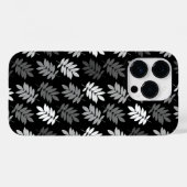 Altes Blattmuster Schwarz Weiß Grau Case-Mate iPhone Hülle (Rückseite (Horizontal))